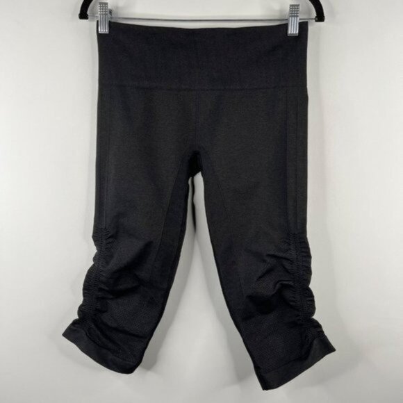Lululemon In The Flow Crop II Yoga Training Leggings Size 4 Heathered Deep Coal - Picture 3 of 7